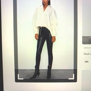 Zara Faux Leather Leggings
